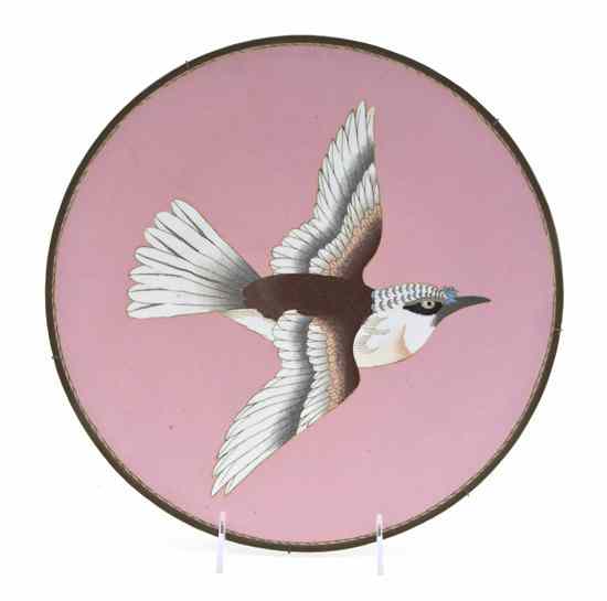 Appraisal: A Japanese Cloisonne Charger centered with a bird in flight