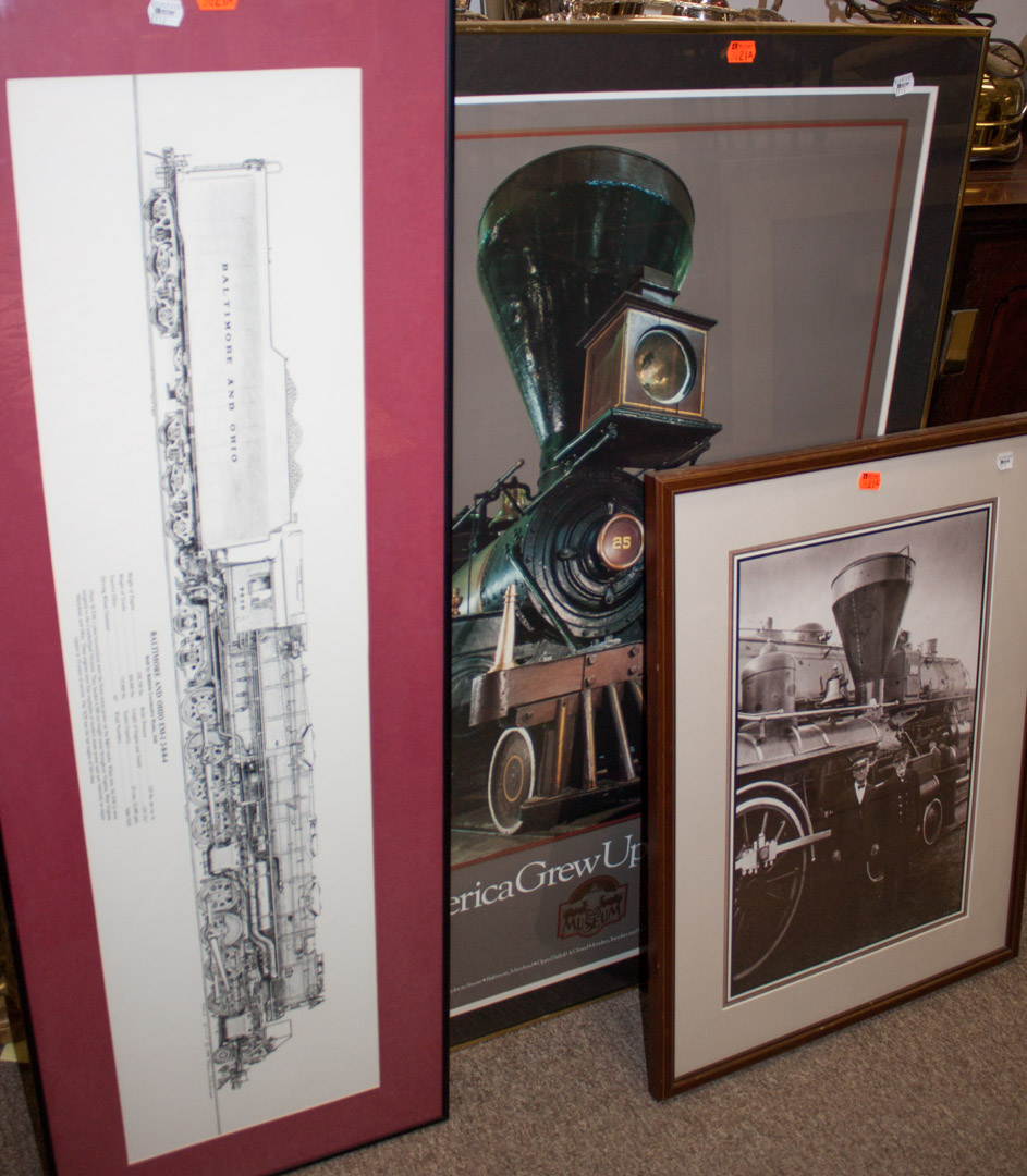 Appraisal: a Three railroad themed prints