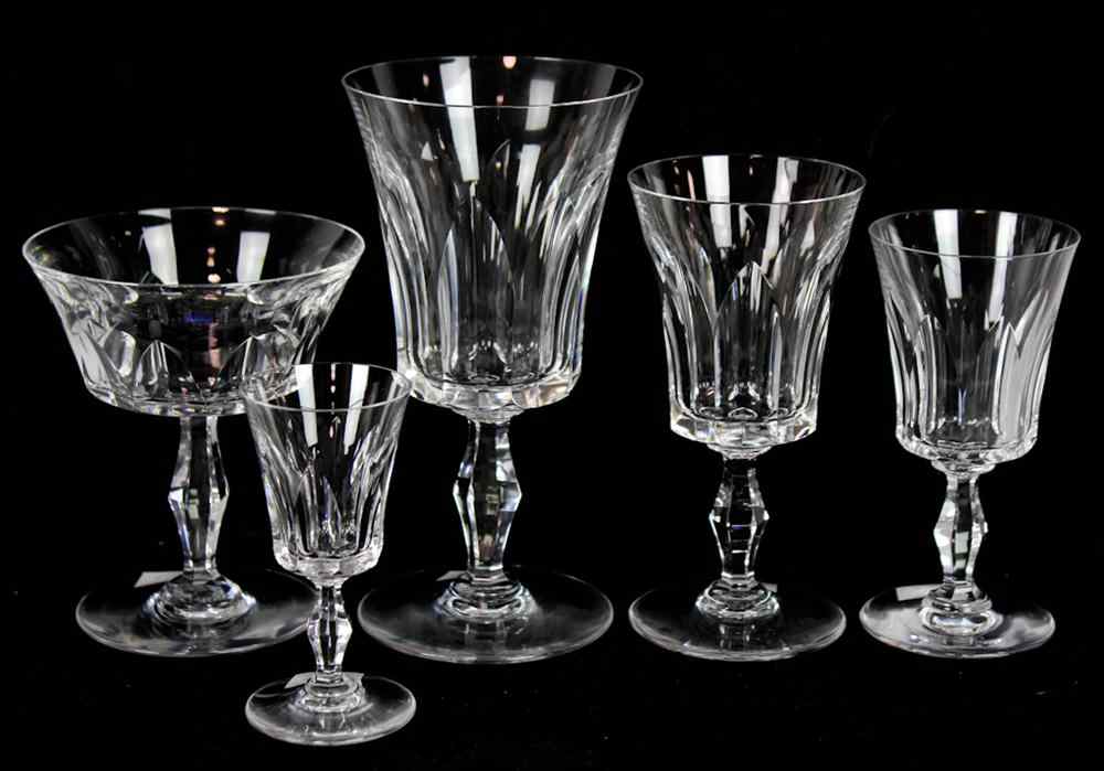 Appraisal: SET OF POLIGNAC BACCARAT CRYSTAL includes water white wine red