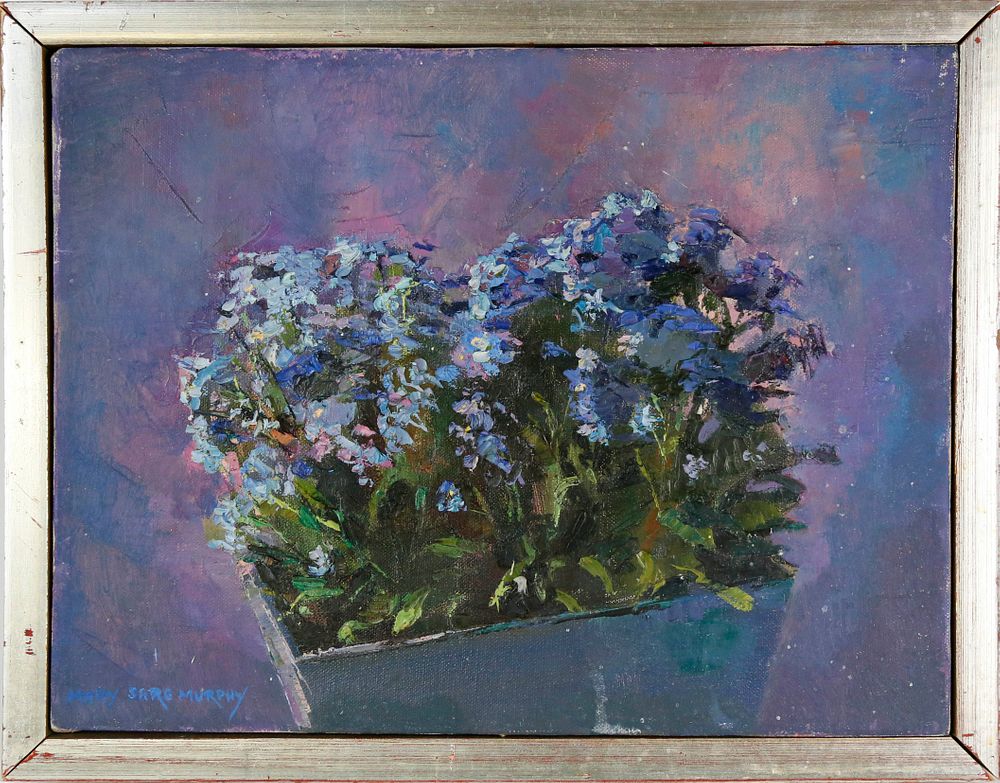 Appraisal: Mary Sarg Murphy Oil on Canvas Forget Me Nots Mary