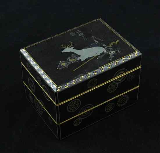 Appraisal: A Meiji period somada lacquer two tier box decorated in