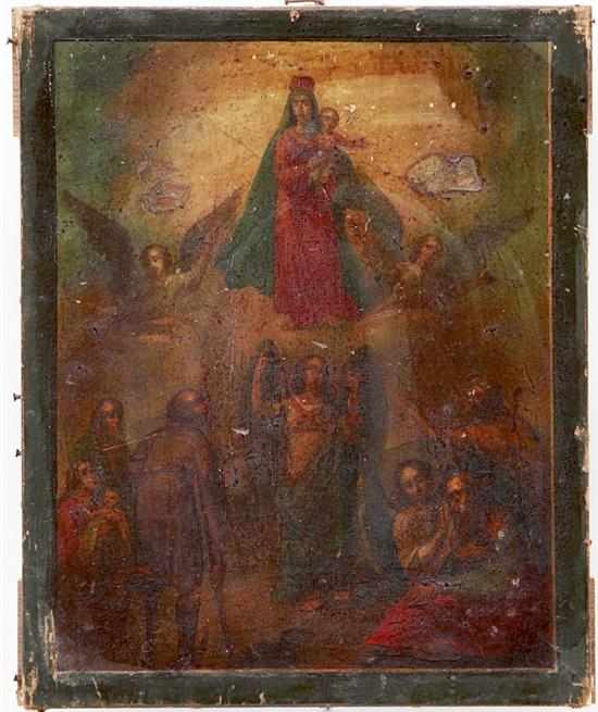 Appraisal: Russian Icon th century MOTHER OF GOD COMFORTING THE SICK