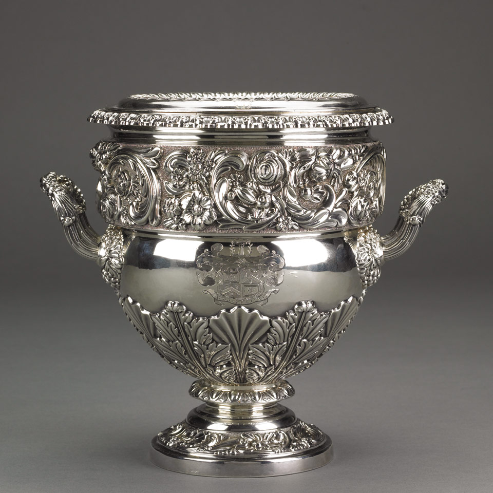 Appraisal: Pair of George III Silver Wine Coolers S C Younge