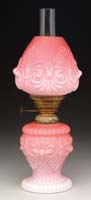 Appraisal: RARE PINK SATIN MINI LAMP S - Dark pink shading