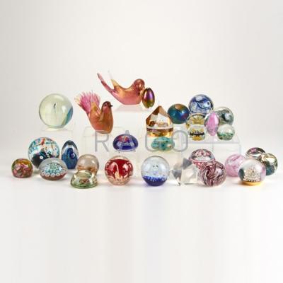 Appraisal: PAPERWEIGHTS ETC Twenty-nine glass pieces by Orrefors Skipness Craft Workshops