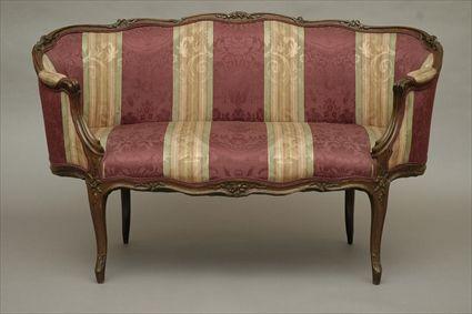 Appraisal: Louis XV-Style Beechwood Canap en Corbeille x x in Provenance