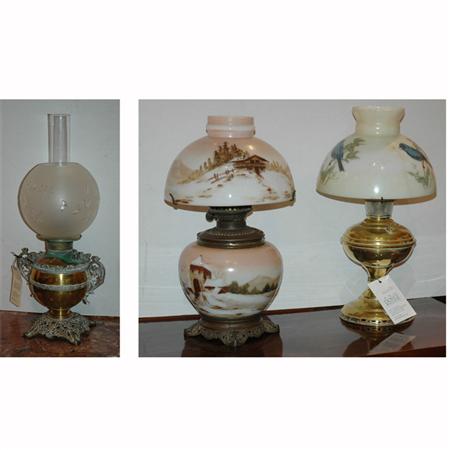 Appraisal: Group of Three Oil Lamps Estimate -