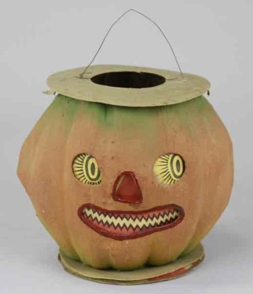 Appraisal: LARGE JACK-O-LANTERN W EXTENDED BASE Germany large pressed formed paperboard