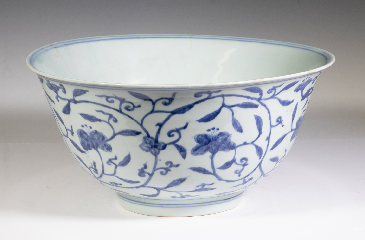 Appraisal: CHINESE BLUE WHITE PUNCH BOWL - JIAJING MARK Large Porcelain