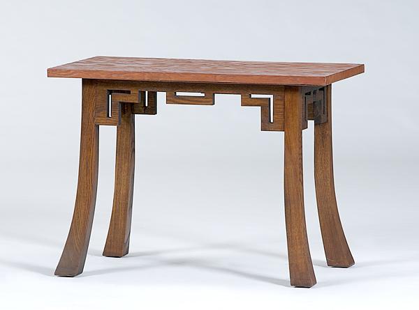 Appraisal: CHINESE-STYLE TABLE American late th century A custom made side