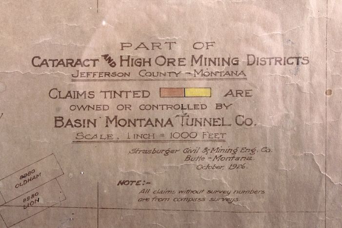 Appraisal: Jefferson County Montana Mining Map RARE This is an original