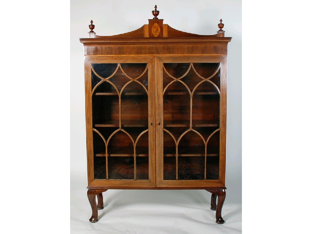 Appraisal: LATE VICTORIAN INLAID MAHOGANY CHINA DISPLAY CABINET originally the superstructure