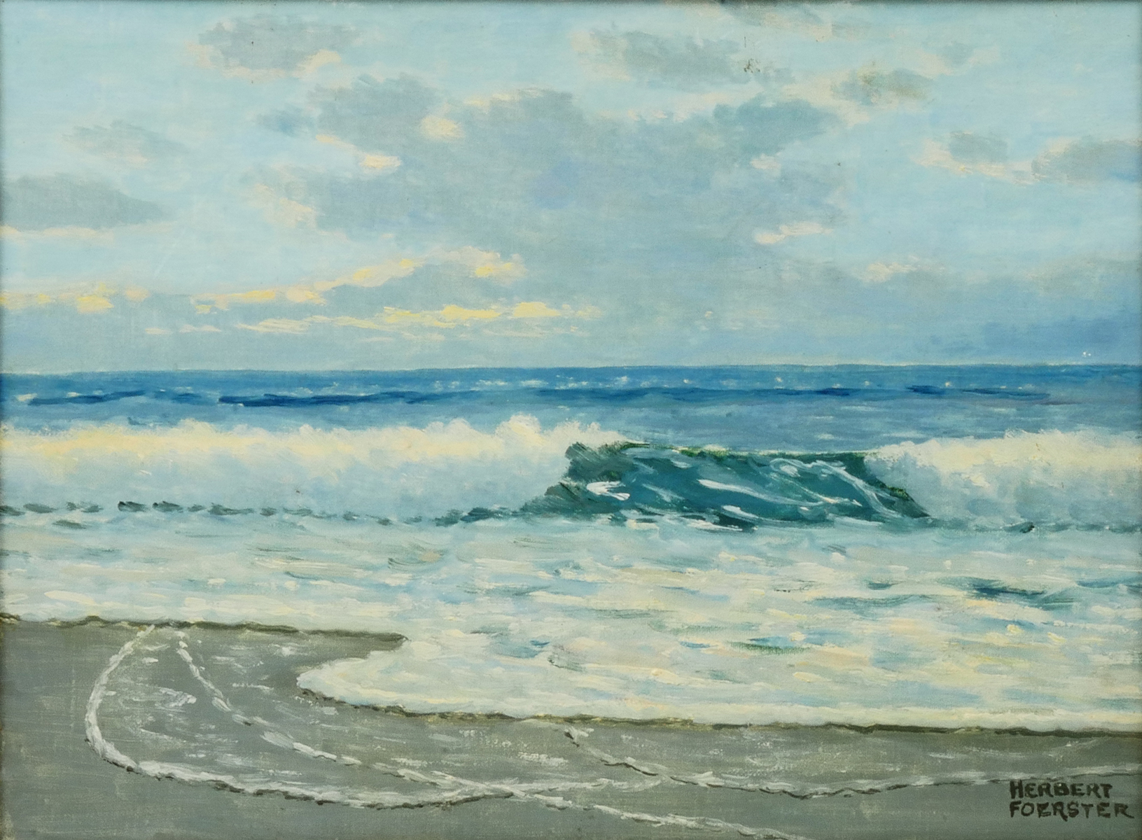 Appraisal: FOERSTER Herbert American - Beach Scene with Crashing Surf Oil