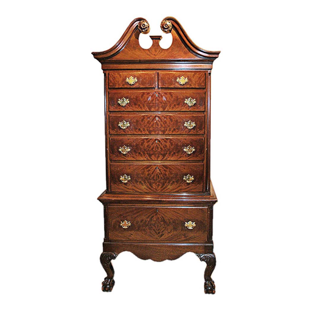 Appraisal: Chippendale Style Mahogany Chest on Stand Height feet inches width