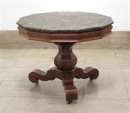 Appraisal: Empire marble and mahogany center table attributed to j and