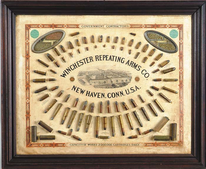 Appraisal: EXTREMELY RARE MODEL WINCHESTER CARTRIDGE BOARD Winchester's second cartridge board