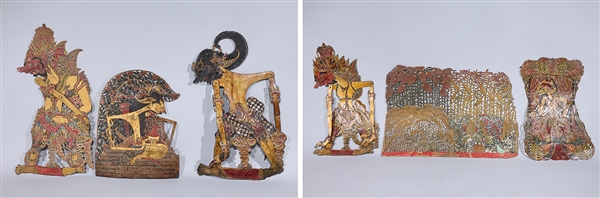 Appraisal: Large group of Indonesian shadow puppets of various sizes as-is