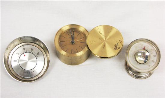 Appraisal: Tiffany Co desk items two sterling Honeywell thermometers one brass