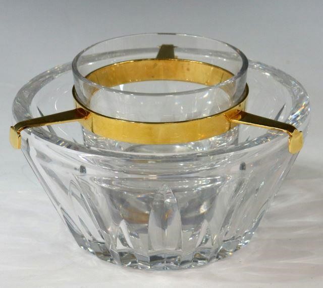 Appraisal: French Baccarat Biarritz crystal caviar service bowl with patterned outter