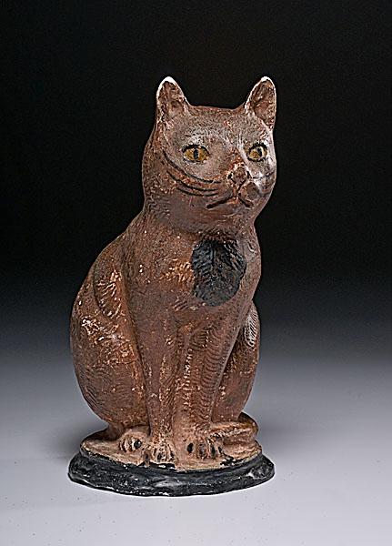 Appraisal: LARGE CHALKWARE CAT American likely Pennsylvania th century Seated cat