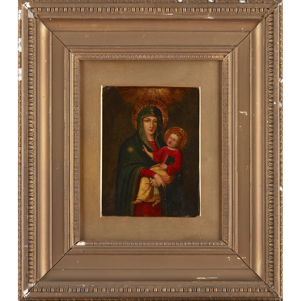 Appraisal: TH CENTURY CONTINENTAL SCHOOL MADONNA AND CHILD oil on copper