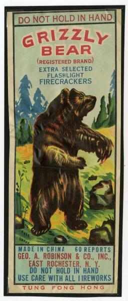 Appraisal: Grizzly Bear -Pack Firecracker Label Class Manufactured by Tung Fong