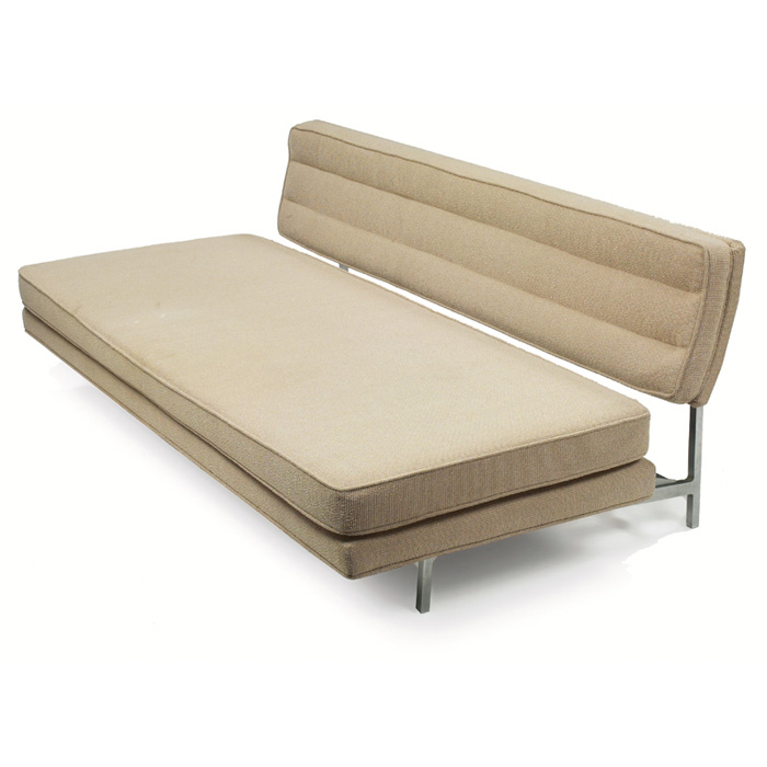 Appraisal: Richard Schultz convertible sofa by Knoll stainless steel frame supports