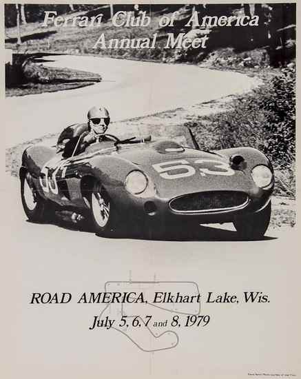 Appraisal: PERRIN Pierre FERRARI CLUB OF AMERICA ROAD AMERICA offset lithograph