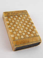 Appraisal: An ivory vesta case decorated as a chess board circa