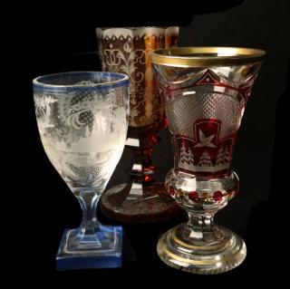 Appraisal: Lot of Bohemian Glass Goblets Lot of Bohemian glass goblets