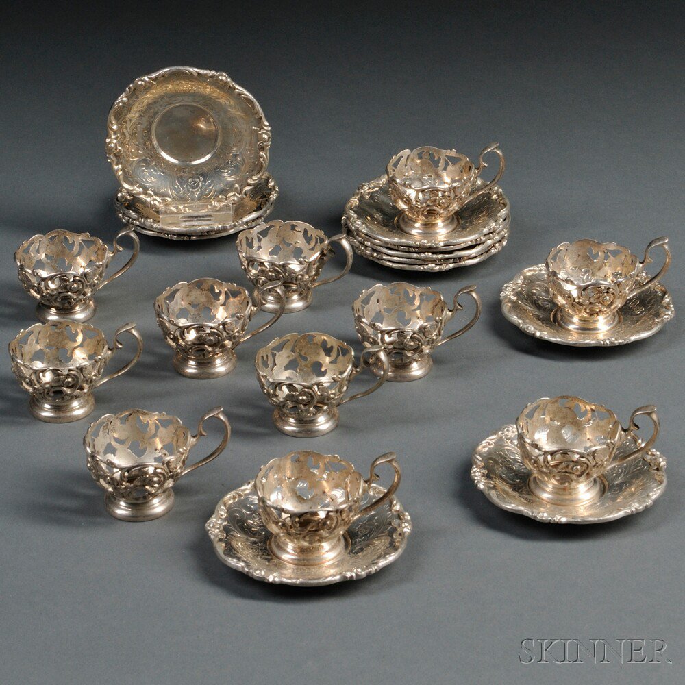 Appraisal: Set of Bailey Banks Biddle Sterling Silver Demitasse Cups and