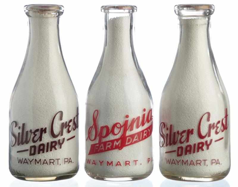 Appraisal: Lot of Waymart Pennsylvania Milk Bottles Description Lot includes two