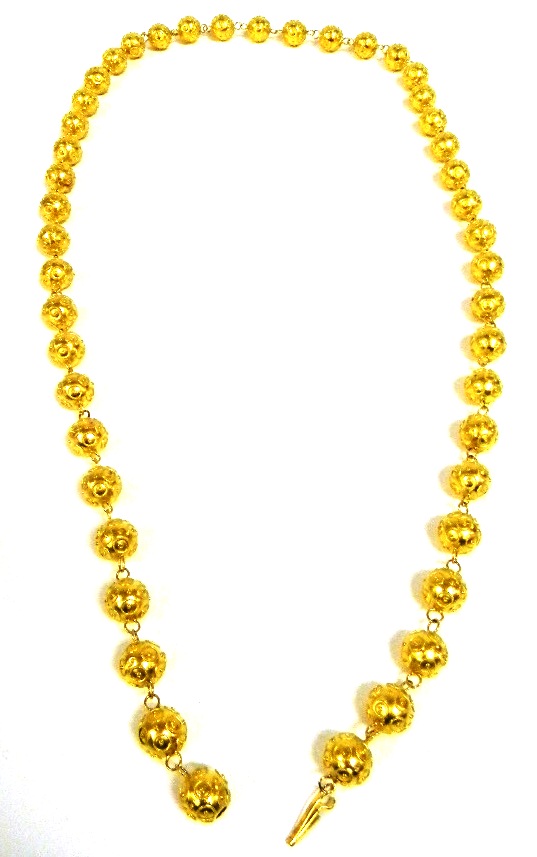 Appraisal: JEWELRY Gold beads K yellow gold length is approximately inches