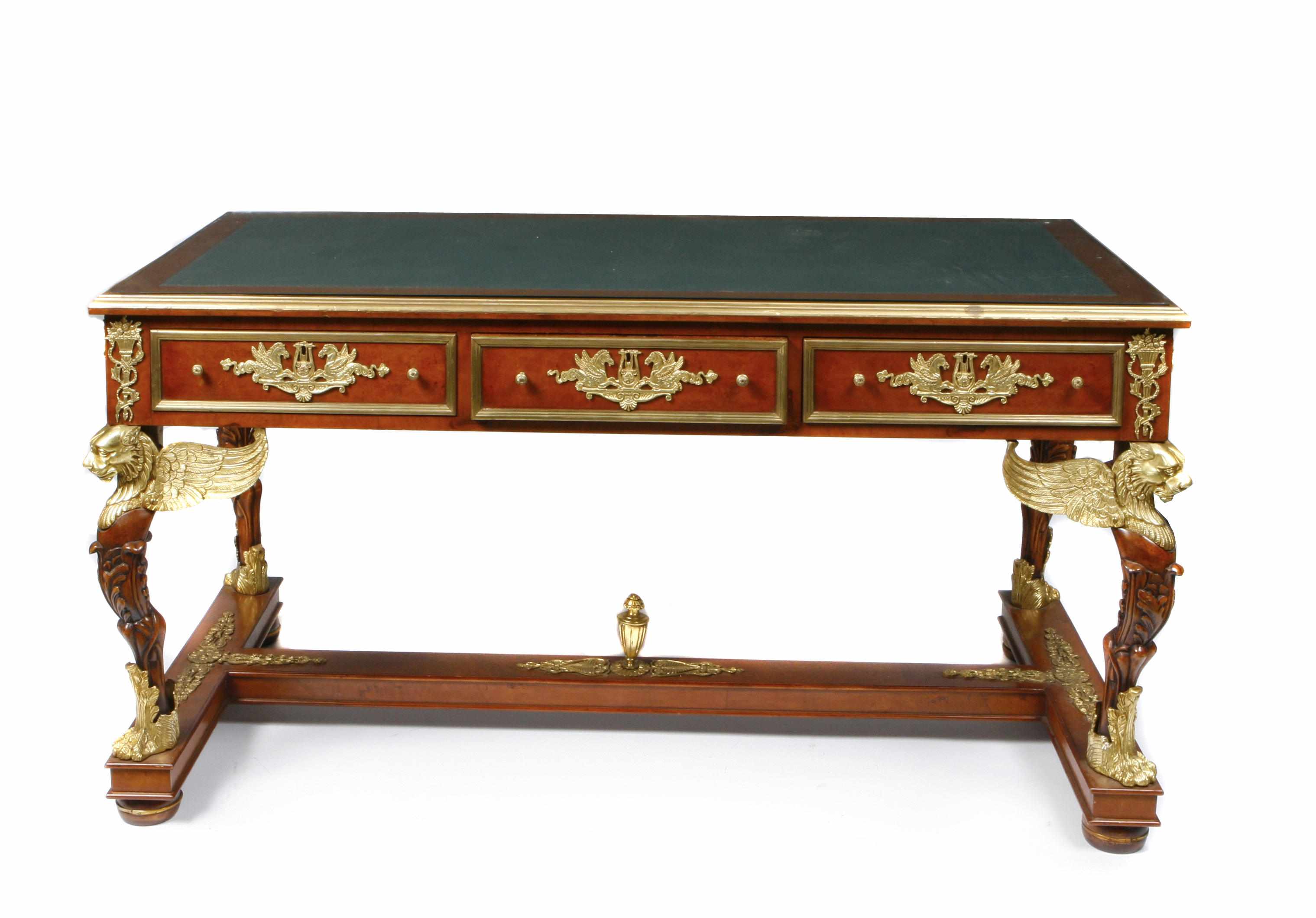 Appraisal: An Empire style gilt bronze mounted bureau plat height in