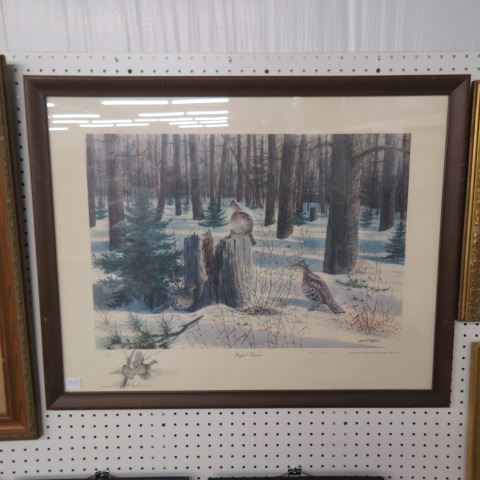 Appraisal: William P Tyner lithograph Ruffled Grouse of signed image area