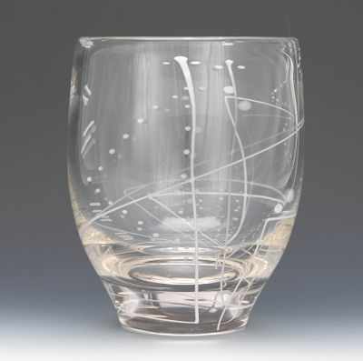 Appraisal: Mark Sudduth American Contemporary Clear glass Line Series vase with