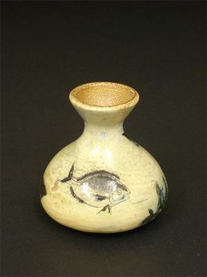 Appraisal: A Martin Brothers stoneware vase painted with fish amongst water