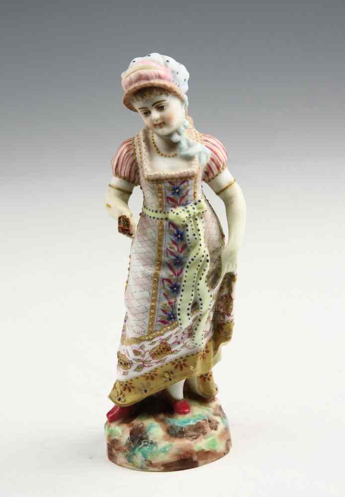 Appraisal: FIGURINE - Meissen figurine depicting a young girl Hand painted