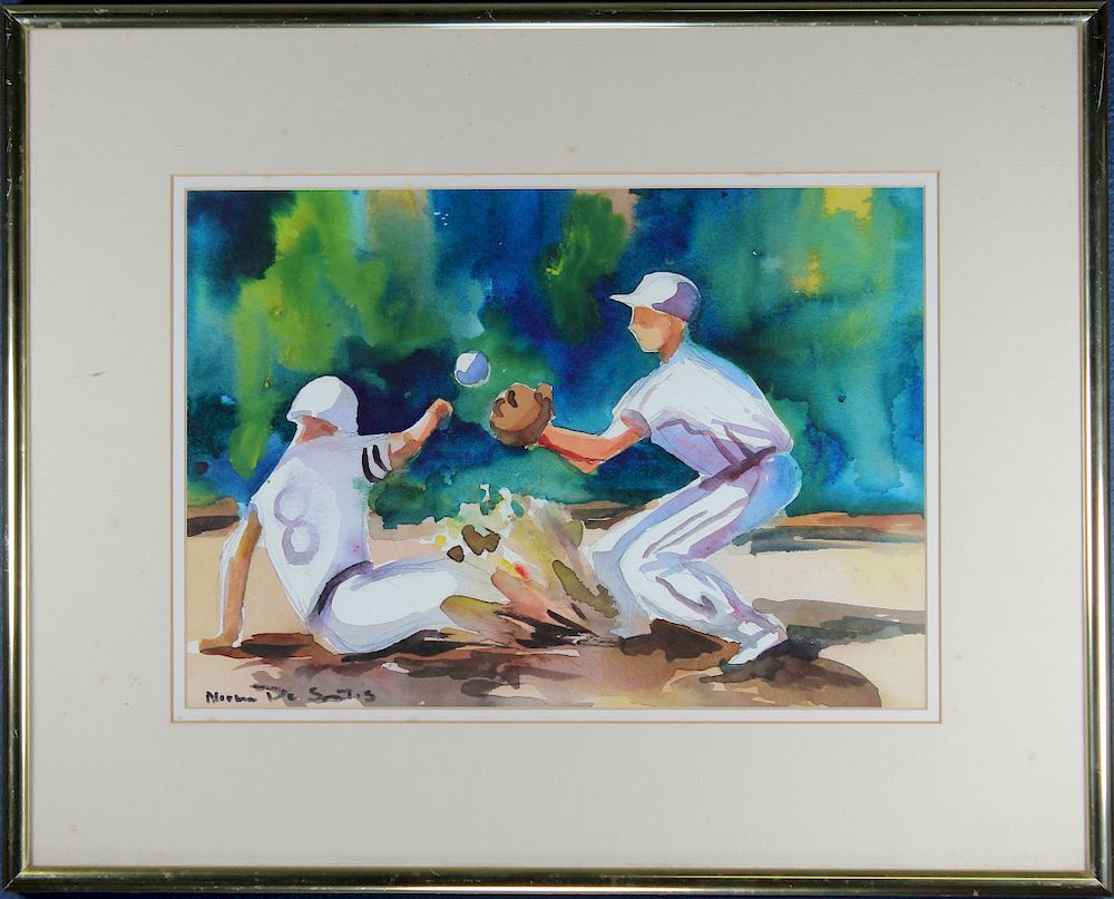 Appraisal: Norma De Santis th C Boys Playing Baseball Norma De