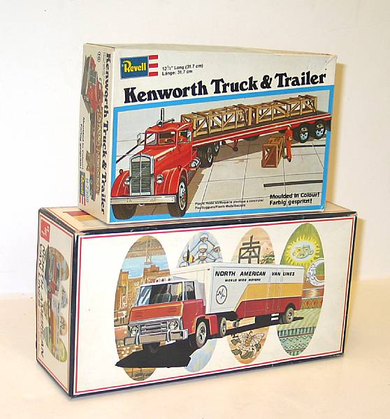 Appraisal: Plastic model trucks Lot includes a variety of unassembled boxed