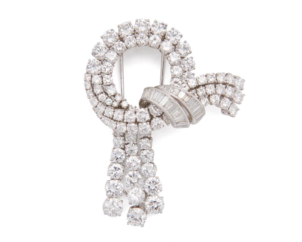 Appraisal: VAN CLEEF ARPELS Platinum and Diamond Brooch New York the