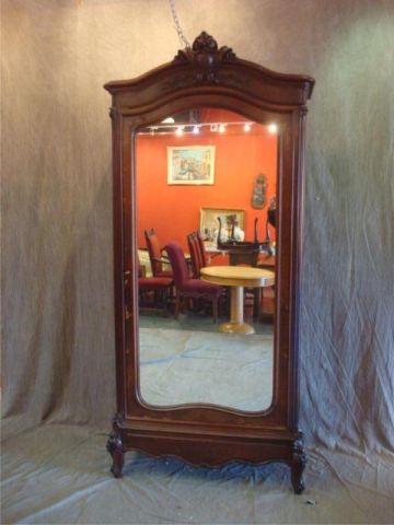 Appraisal: Louis XV Style th Cent Mirrored Armoire From a New