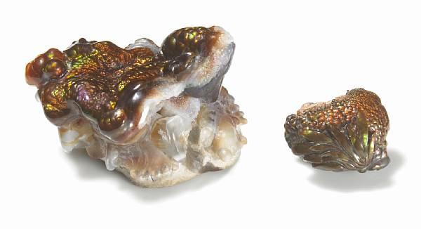 Appraisal: Large Fire Agate Sculpture by Ryszard Krukowski Slaughter Mountain San