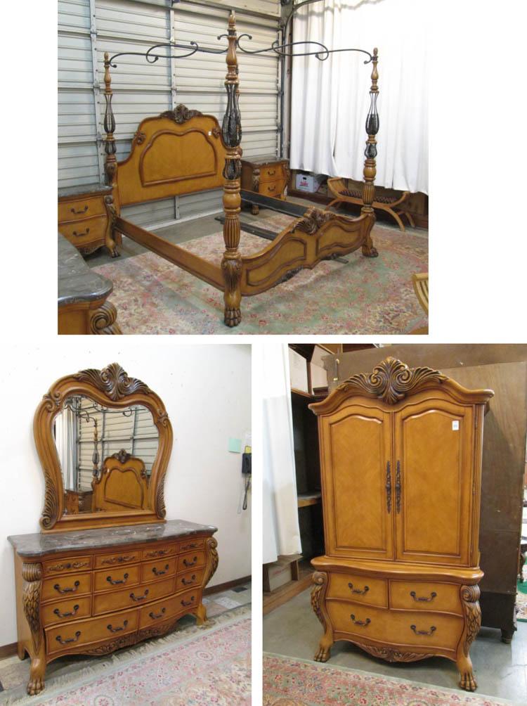 Appraisal: FIVE-PIECE BAROQUE STYLE BEDROOM FURNITURE SET Chinese made s comprising