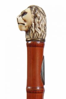 Appraisal: Walrus Sword Cane Ca A carved lion walrus handle bamboo