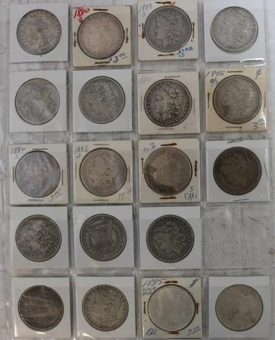 Appraisal: COLLECTION OF SIXTY US MORGAN SILVER DOLLARS ALMOST ALL IN