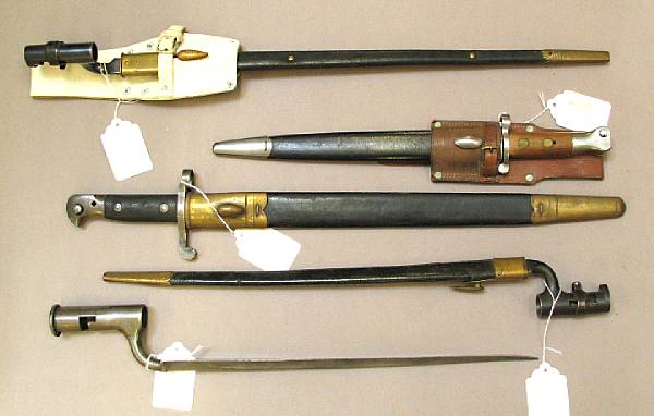 Appraisal: A lot of five British bayonets Comprising Land Pattern bayonet