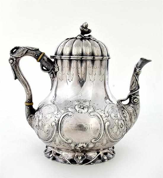 Appraisal: American coin silver teapot by William Gale Son New York