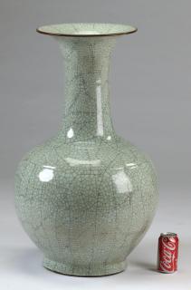 Appraisal: Oversized Chinese porcelain vase h Oversized Chinese porcelain bottle neck