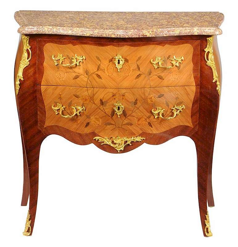 Appraisal: Fine Louis XV Style Ormolu-Mounted Commode French late th century